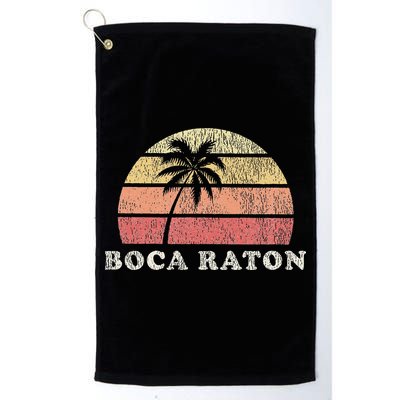 Boca Raton Fl Vintage 70s Retro Throwback Design Golf Towel