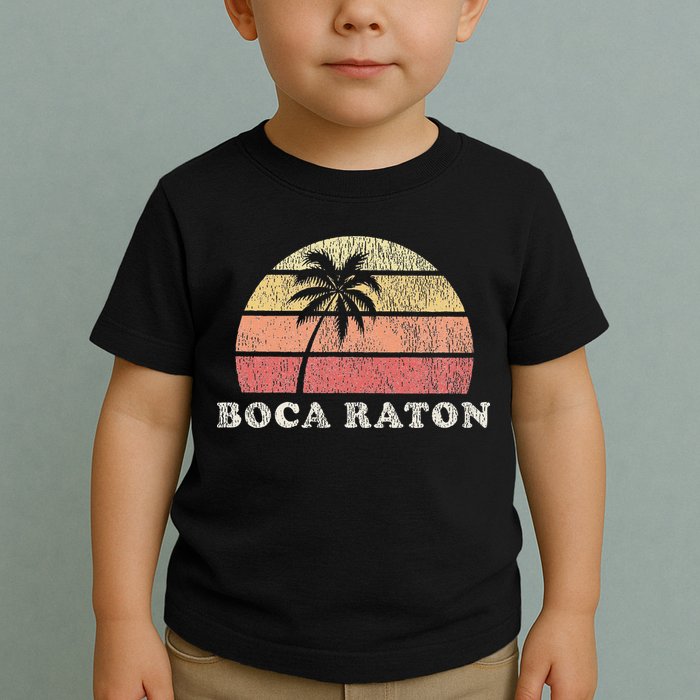 Boca Raton Fl Vintage 70s Retro Throwback Design Toddler T-Shirt