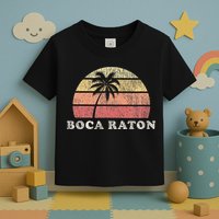 Boca Raton Fl Vintage 70s Retro Throwback Design Toddler T-Shirt