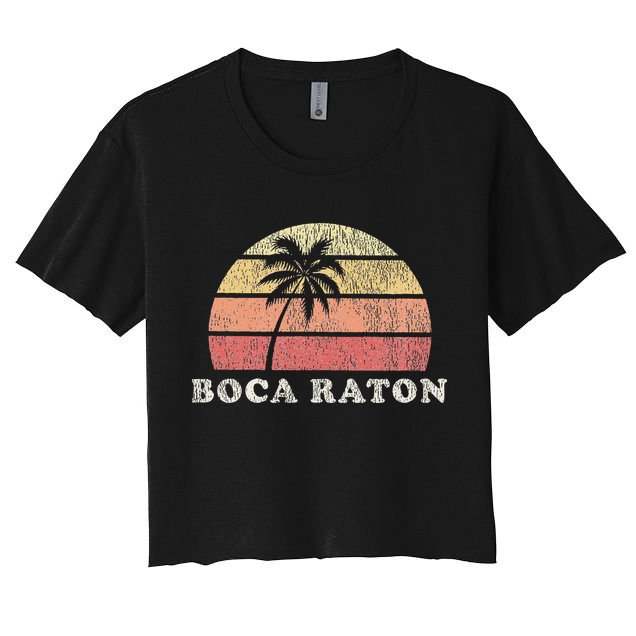 Boca Raton Fl Vintage 70s Retro Throwback Design Crop Top