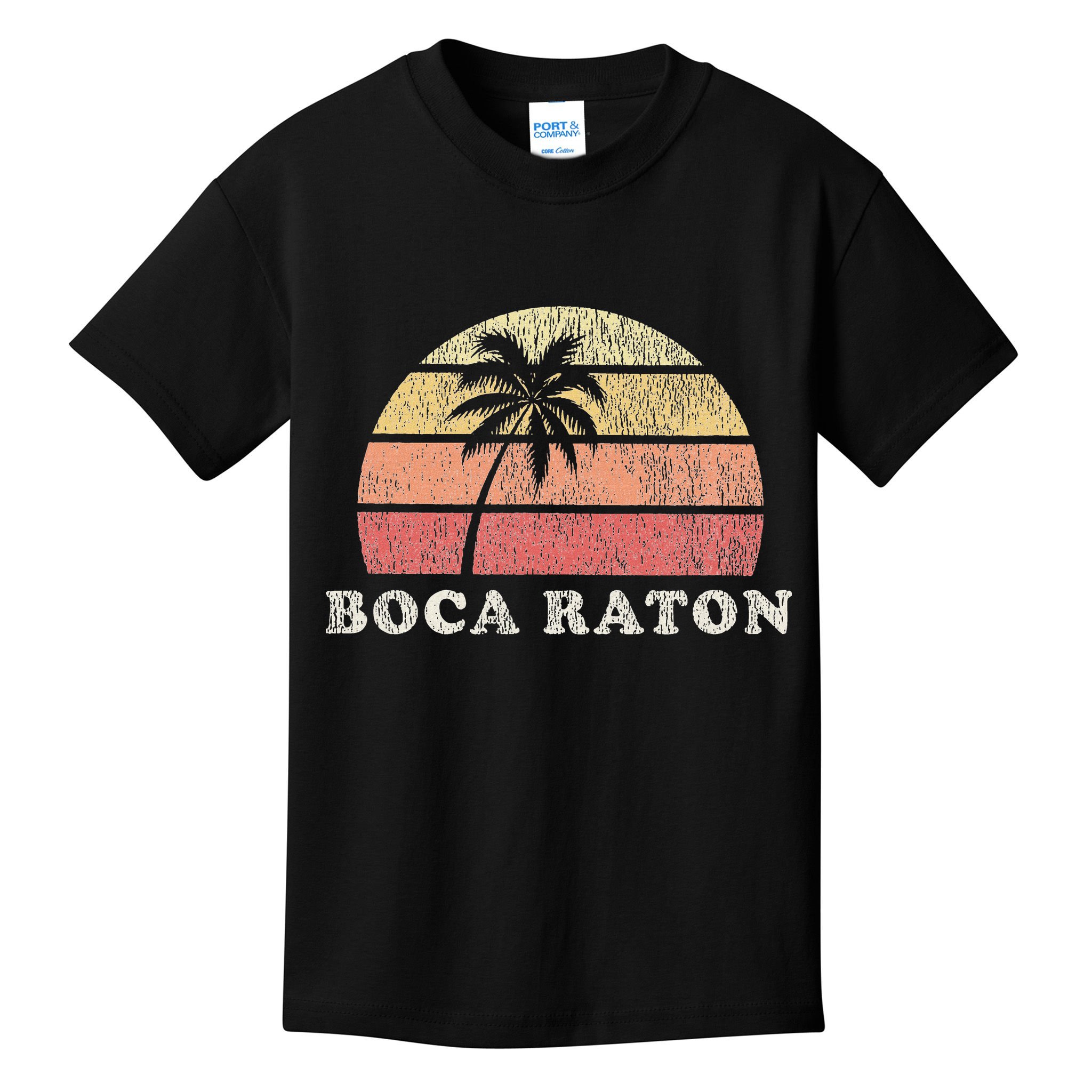 Boca Raton Fl Vintage 70s Retro Throwback Design Kids T-Shirt