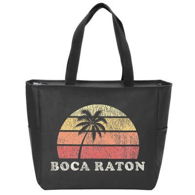 Boca Raton Fl Vintage 70s Retro Throwback Design Zip Tote Bag