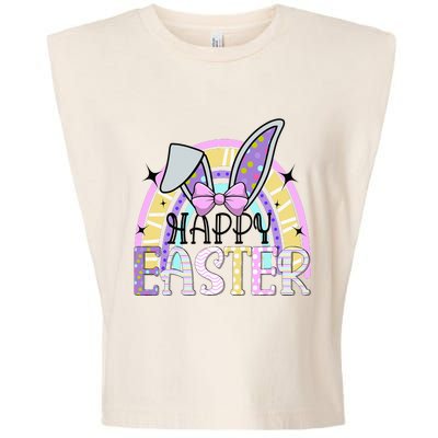 Bunny Rabbit Face Easter Day Rainbow Easter Garment-Dyed Women's Muscle Tee