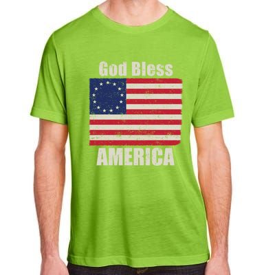 Betsy Ross Flag 1776 Revolutionary War God Bless America Funny Gift Adult ChromaSoft Performance T-Shirt