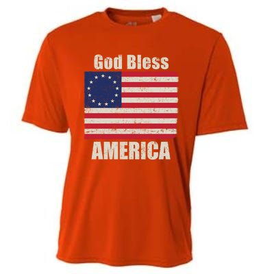 Betsy Ross Flag 1776 Revolutionary War God Bless America Funny Gift Cooling Performance Crew T-Shirt