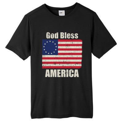 Betsy Ross Flag 1776 Revolutionary War God Bless America Funny Gift Tall Fusion ChromaSoft Performance T-Shirt