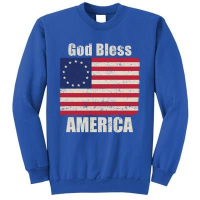 Betsy Ross Flag 1776 Revolutionary War God Bless America Funny Gift Sweatshirt