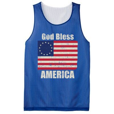 Betsy Ross Flag 1776 Revolutionary War God Bless America Funny Gift Mesh Reversible Basketball Jersey Tank