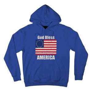 Betsy Ross Flag 1776 Revolutionary War God Bless America Funny Gift Tall Hoodie