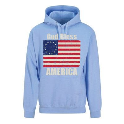 Betsy Ross Flag 1776 Revolutionary War God Bless America Funny Gift Unisex Surf Hoodie