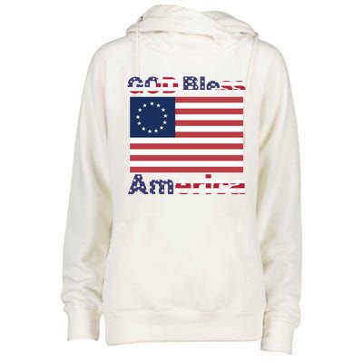 Betsy Ross Flag Great Gift Usa Patriotic God Bless America Funny Gift Womens Funnel Neck Pullover Hood