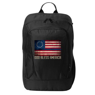 Betsy Ross Flag Blue Line God Bless America 1776 Cool Gift City Backpack