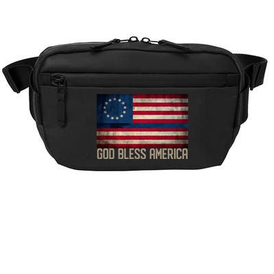 Betsy Ross Flag Blue Line God Bless America 1776 Cool Gift Crossbody Pack