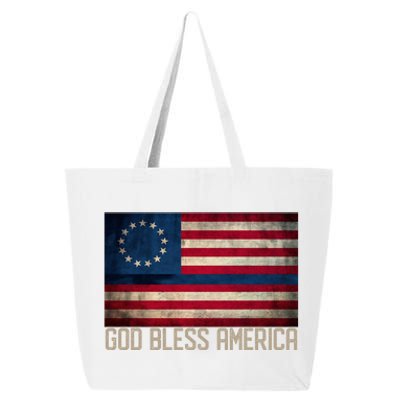 Betsy Ross Flag Blue Line God Bless America 1776 Cool Gift 25L Jumbo Tote