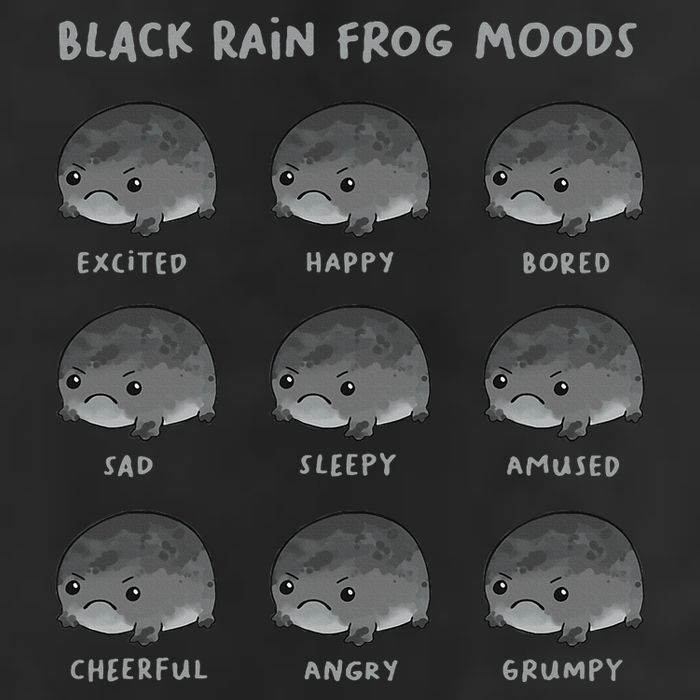 Black Rain Frog Moods Grumpy Black Desert Rain Frog 11oz C Handle Ceramic Mug