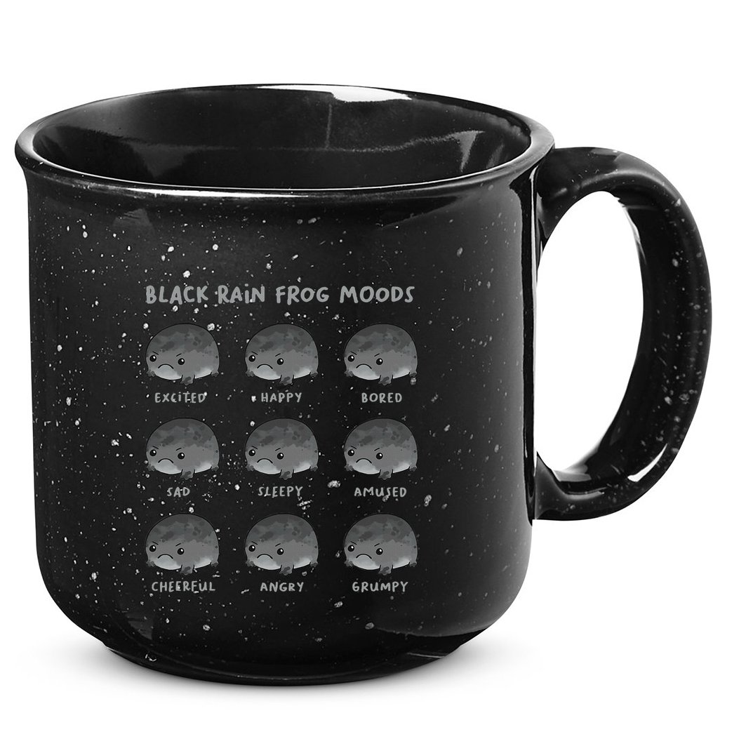 Black Rain Frog Moods Grumpy Black Desert Rain Frog 15oz Campfire Ceramic Mug
