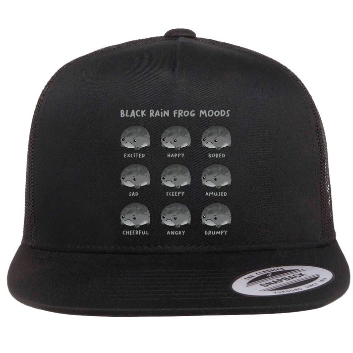 Black Rain Frog Moods Grumpy Black Desert Rain Frog Flat Bill Trucker Hat