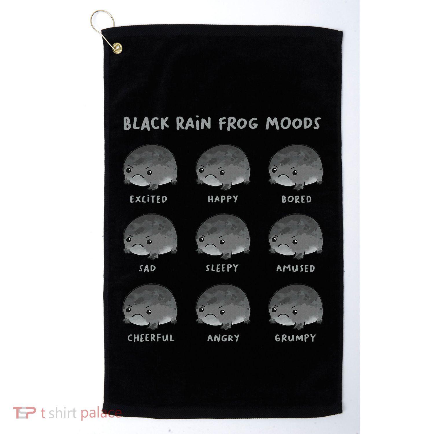 Black Rain Frog Moods Grumpy Black Desert Rain Frog Golf Towel