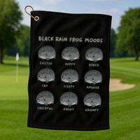 Black Rain Frog Moods Grumpy Black Desert Rain Frog Golf Towel