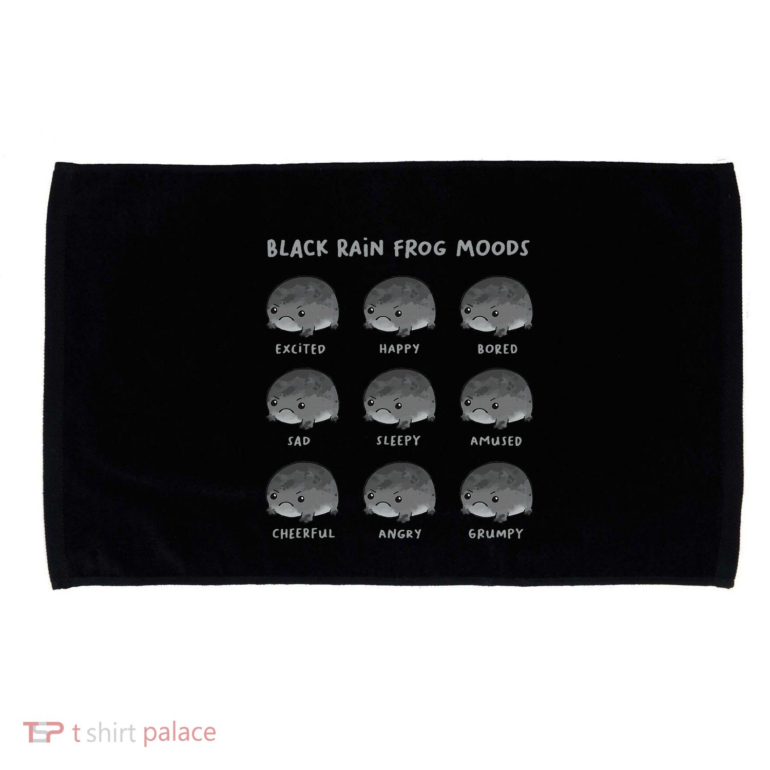 Black Rain Frog Moods Grumpy Black Desert Rain Frog Microfiber Hand Towel
