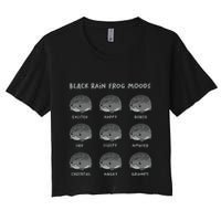 Black Rain Frog Moods Grumpy Black Desert Rain Frog Women's Crop Top Tee