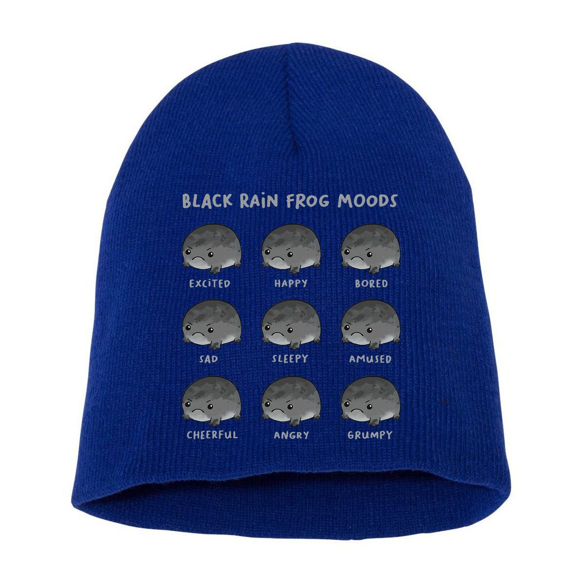 Black Rain Frog Moods Grumpy Black Desert Rain Frog Short Acrylic Beanie