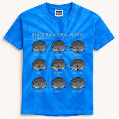 Black Rain Frog Moods Grumpy Black Desert Rain Frog Kids Tie-Dye T-Shirt