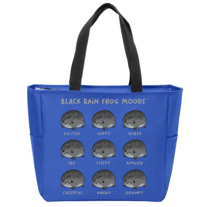 Black Rain Frog Moods Grumpy Black Desert Rain Frog Zip Tote Bag