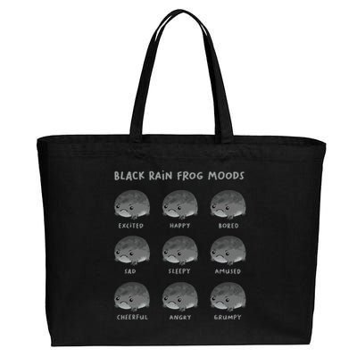 Black Rain Frog Moods Grumpy Black Desert Rain Frog Cotton Canvas Jumbo Tote