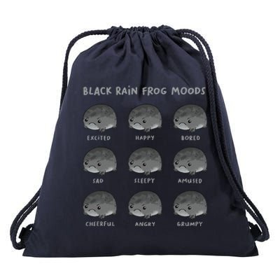 Black Rain Frog Moods Grumpy Black Desert Rain Frog Drawstring Bag