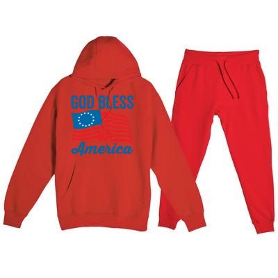 Betsy Ross Flag Usa Live Free 1776 God Bless America Gift Premium Hooded Sweatsuit Set