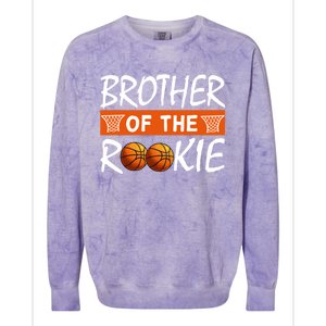 Basketball Rookie First Birthday Brother Family Matching Cute Gift Colorblast Crewneck Sweatshirt