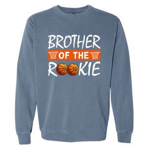 Basketball Rookie First Birthday Brother Family Matching Cute Gift Garment-Dyed Sweatshirt