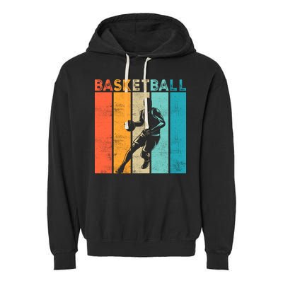 Basketball Retro For Basketball Team Sport Bball Garment-Dyed Fleece Hoodie