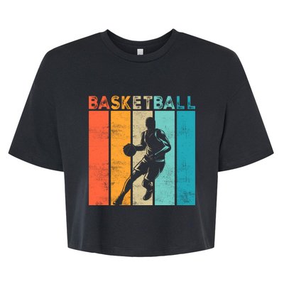 Basketball Retro For Basketball Team Sport Bball Bella+Canvas Jersey Crop Tee