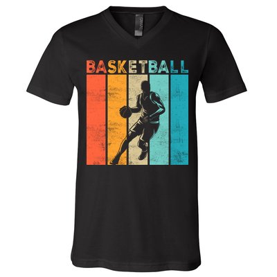 Basketball Retro For Basketball Team Sport Bball V-Neck T-Shirt