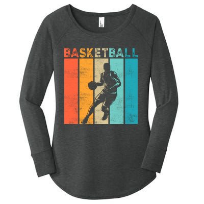 Basketball Retro For Basketball Team Sport Bball Women's Perfect Tri Tunic Long Sleeve Shirt