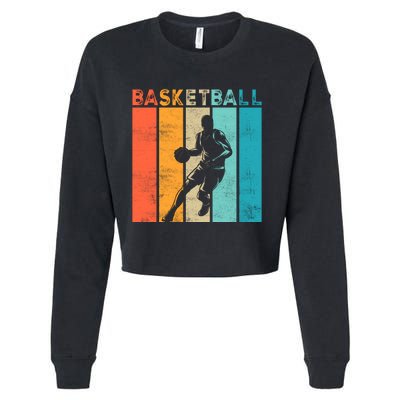 Basketball Retro For Basketball Team Sport Bball Cropped Pullover Crew