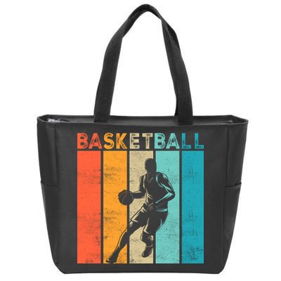 Basketball Retro For Basketball Team Sport Bball Zip Tote Bag