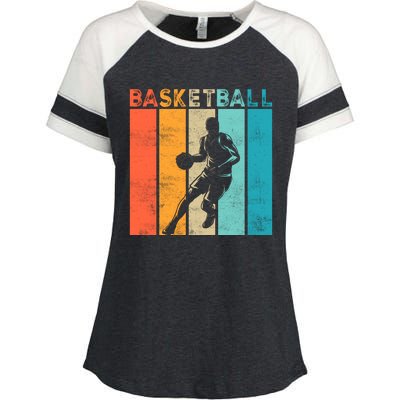 Basketball Retro For Basketball Team Sport Bball Enza Ladies Jersey Colorblock Tee