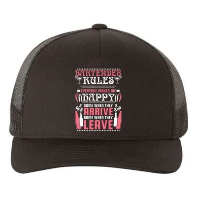 Bartender Rules, Funny Bartending Yupoong Adult 5-Panel Trucker Hat