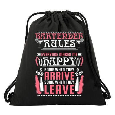 Bartender Rules, Funny Bartending Drawstring Bag