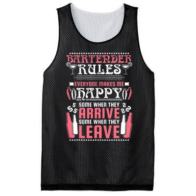 Bartender Rules, Funny Bartending Mesh Reversible Basketball Jersey Tank