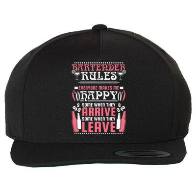 Bartender Rules, Funny Bartending Wool Snapback Cap