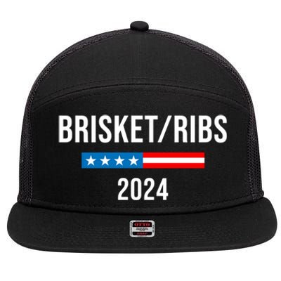 Brisket Ribs Funny Brisket Ribs 2024 7 Panel Mesh Trucker Snapback Hat