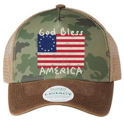 Betsy Ross Flag 13 Colonies God Bless America Gift Legacy Tie Dye Trucker Hat