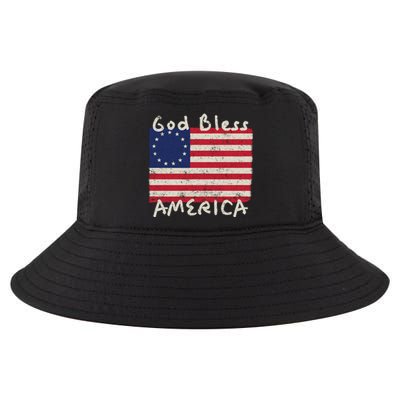 Betsy Ross Flag 13 Colonies God Bless America Gift Cool Comfort Performance Bucket Hat