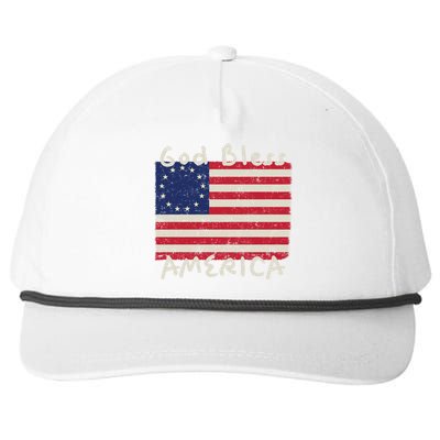 Betsy Ross Flag 13 Colonies God Bless America Gift Snapback Five-Panel Rope Hat