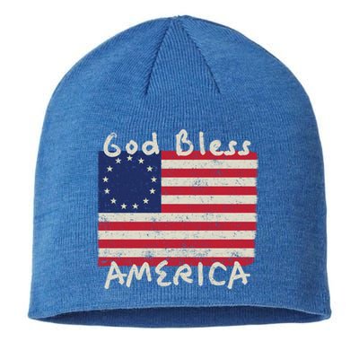 Betsy Ross Flag 13 Colonies God Bless America Gift Sustainable Beanie