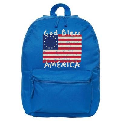 Betsy Ross Flag 13 Colonies God Bless America Gift 16 in Basic Backpack